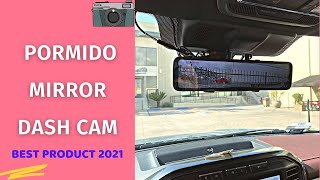 PORMIDO 12” Mirror Dash Cam Review amp User Manual  Top Mirror Dash Camera [upl. by Winne]