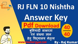 RJ FLN 10 Answer Key 40 Questions With Pdf [upl. by Oruasi469]