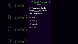 English Grammar Quiz part2 grammarquiz grammartest english [upl. by Moser]