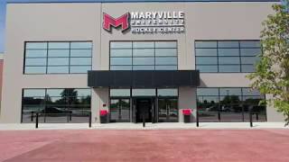 Maryville University Hockey Center  Interior Drone Video [upl. by Ahsinuq]