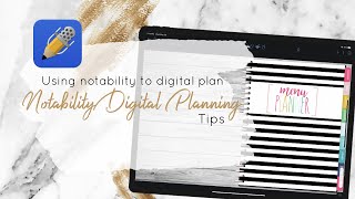 Notability Digital Planner  Using notability app to digital plan Tips in Notability [upl. by Tevis]