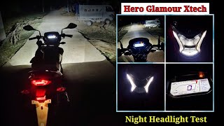 Hero glamour xtec 125  headlight test review in Bengali  village vlog [upl. by Salita]