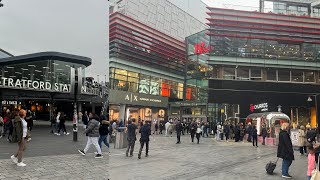 Westfield Stratford E20 Shopping Mall  Walking Around Queen Elizabeth Park Stratford [upl. by Spatola]