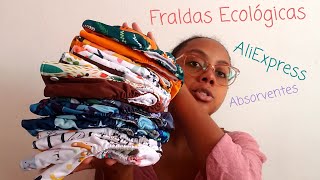 Fraldas Ecológicas Happy Flute e Elinfant  Absorventes Compras AliExpress [upl. by Annoyk]