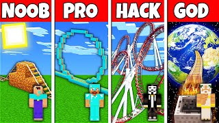 Minecraft Battle NOOB vs PRO vs HACKER vs GOD ROLLERCOASTER BUILD CHALLENGE in Minecraft [upl. by Nath]