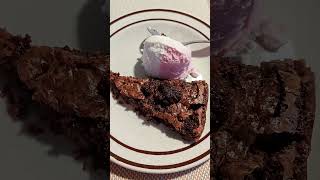 Home baked kladdkaka chocolate fudge cake eating yummy dessert delicious baking chocolate [upl. by Torrey]