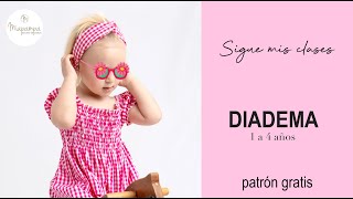 Diadema en tela para niña de 1 a 4 años patrón e instrucciones paso a paso [upl. by Arimlede]