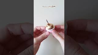 Crochet Ice Cream In Cup Keychain shorts crochet springdaydiy amigurumikeychain diy [upl. by Chrysa]