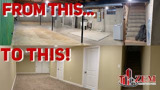 Basement Finishing From Scratch Remodel Time Lapse [upl. by Aicemaj]