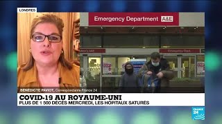 Covid19 au RoyaumeUni  plus de 1500 morts en 24H les hôpitaux saturés [upl. by Nnylrefinnej]