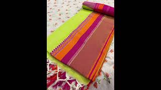 Pure cotton bangal Handloom saree Traditional Bengali design [upl. by Haraj]