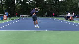 Kei Nishikori and Alexander Zverev courtlevel practice at 2018 Citi Open [upl. by Ayikal]