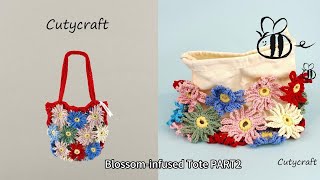 Blossom infused Tote PART2 crochettutorial [upl. by Aramoy]