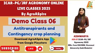 Demo Class 06 I Moisture Conservation Practices By Aishwarya Mam I ICARPGJRF Agronomy Classes 2025 [upl. by Absalom]