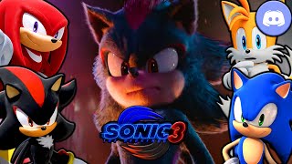 Sonic Tails Knuckles and Shadow React to The Sonic 3 Movie Trailer [upl. by Comethuauc]