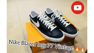 Nike Black amp White Blazer low 77 vintage leather sneakers  Nike Blazer low sneakers sneakerhead [upl. by Guntar]