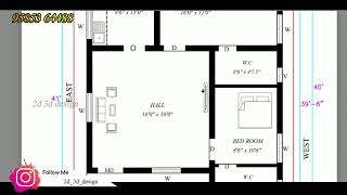 1000sft North Facing Building house plan per vastu [upl. by Cottrell]