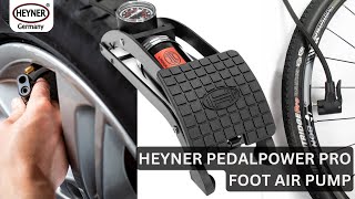 HEYNER Pedalpower Pro Black Edition Foot Air Pump [upl. by Achilles]