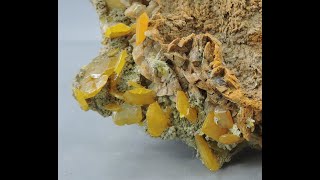 Wulfenite from Morocco – old find – miniature [upl. by Yrot778]