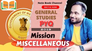 WBPSC Miscellaneous 2023  2019 PYQ  General Studies  Shamit sir  Note Book [upl. by Kaia676]