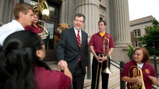 U of M Marching Band plays for President Kaler [upl. by Sipple]