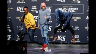 UFC 178 Yoel Romero and Tim Kennedy Backstage Exchange [upl. by Mela165]