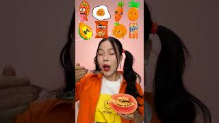 Random Orange Food ASMR Mukbang 🍊🥕🍍 shorts mukbang asmr eating [upl. by Licec]