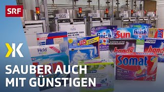 SpülTabs im Test Günstigste Tabs sorgen für sauberes Geschirr  2017  Kassensturz  SRF [upl. by Enidanreb]