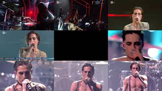 Måneskin  Zitti e Buoni  Sanremo vs Eurovision comparison  8 performances with audio [upl. by Fishman506]