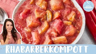 Rhabarberkompott 😍 😋  das beste Rezept in nur 20 Minuten 🕒  Einfach Backen [upl. by Anertal]