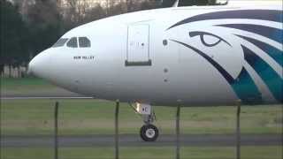 Airbus A300B4203F EgyptAir Cargo  Landing and Take off  LFLX  HD [upl. by Londoner]