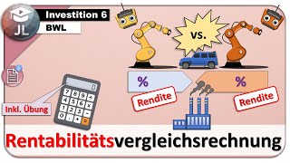 Rentabilitätsvergleichsrechnung Statische Investitionsrechnung mit Übungsaufgabe [upl. by Jesus]