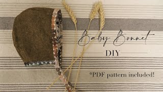 Baby Bonnet DIY  Pattern Included  Beginner Friendly [upl. by Nisa121]