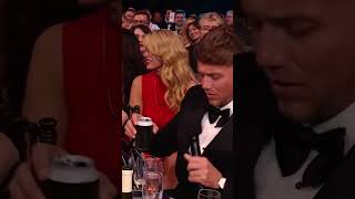 Kylie Minogue drinks out of a shoe with BRITs host Roman Kemp 🫢 kylieminogue brits ytshorts [upl. by Adnwahsor798]