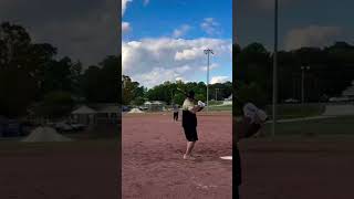 Sometimes you gotta grunt at it for extra distance 😂 slowpitchsoftball homerun swingproton [upl. by Earahs]