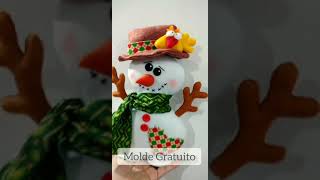 Boneco de Neve Gelinho ☃️ A aula dele está aqui e o molde desse fofo é Gratuito [upl. by Tirzah887]