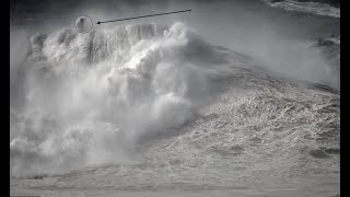 First big wipe out at Huge Nazare 25 February 2022 [upl. by Synned]