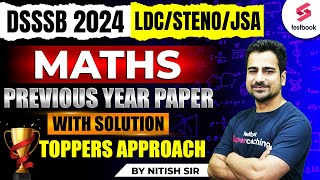 DSSSB 2024  DSSSB LDCStenoJSA  DSSSB Maths Previous Year Papers Solution  Maths By Nitish Sir [upl. by Ocirderf899]