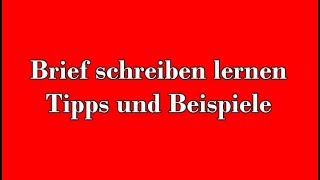 Brief schreiben lernen für die b1 Prüfung 2020 [upl. by Esimehc]