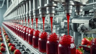 How Strawberry Jam Is Made In Factory  Strawberry Jam Factory Process [upl. by Esinyt895]