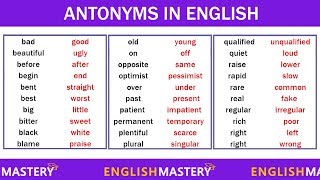 Learn 200 Common Antonyms Words in English to Expand your Vocabulary [upl. by Nwatna100]