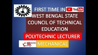 WBSCTE polytechnic lecturer MECHANICAL exam previous year question paper [upl. by Ylek]