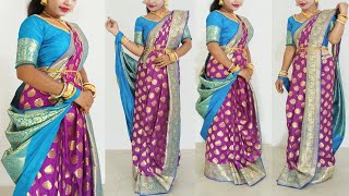 RECEPTION বা বৌভাতে শাড়ি পরবে কিভাবে  BRIDAL SAREE DRAPING [upl. by Yelnek]