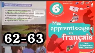 mes apprentissages en français 6 AP page 62 63 grammaire la phrase interrogative [upl. by Kassab351]