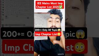 Score 200 by 30 Topic 😱🔥 JEE Mains 2025 JEE 2025 Roadmap  JEE Mains 99ile Strategy inspiration [upl. by Rosaline]