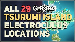 All 29 Tsurumi Island Electroculus Locations Genshin Impact [upl. by Yemar382]