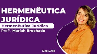 Hermenêutica Jurídica  Profª Mariah Brochado [upl. by Alake]