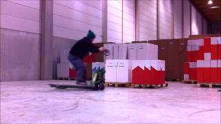 Best Trick Pallet Jack 180s To Pallet [upl. by Ahsilac]