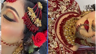 Signature Barat Bride by Aqsa beauty salon برائیڈل میکپ  full Eyemakeup tutorial [upl. by Mail]