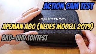 Apeman A80 neues Modell Action Cam Unboxing Test Bild und Ton German [upl. by Aniled]